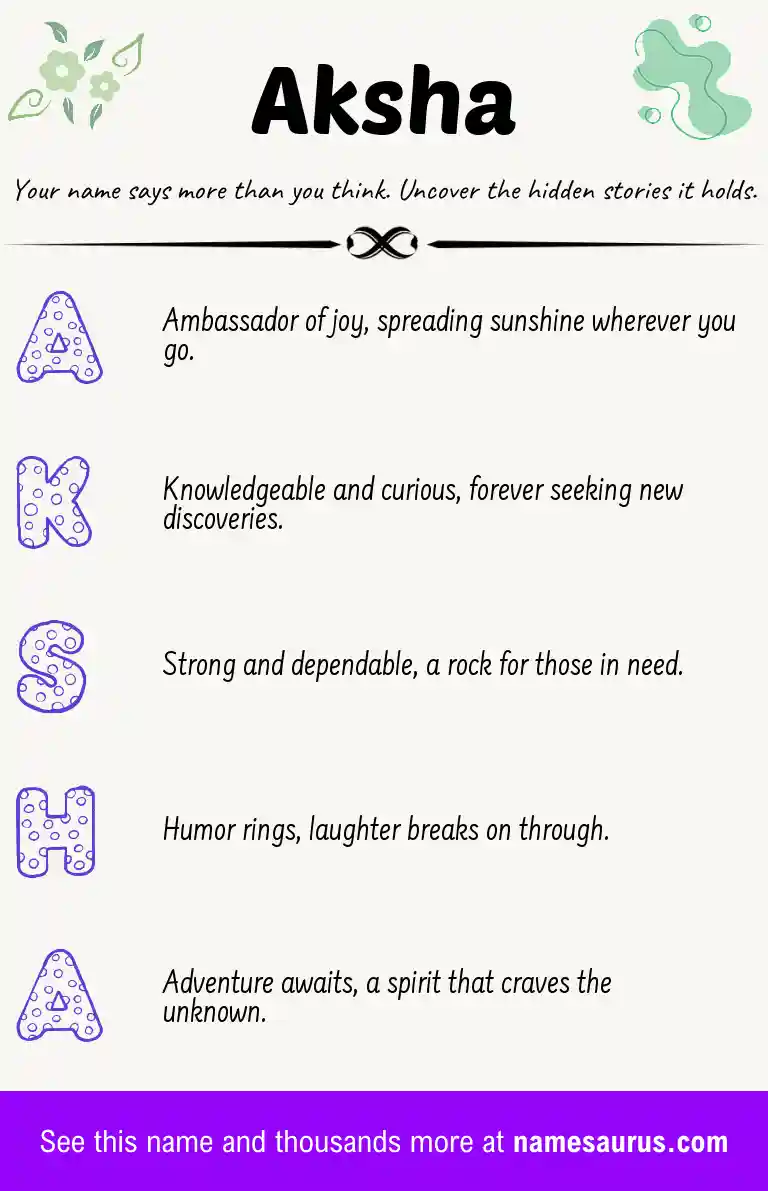 Acrostic poem about Aksha.