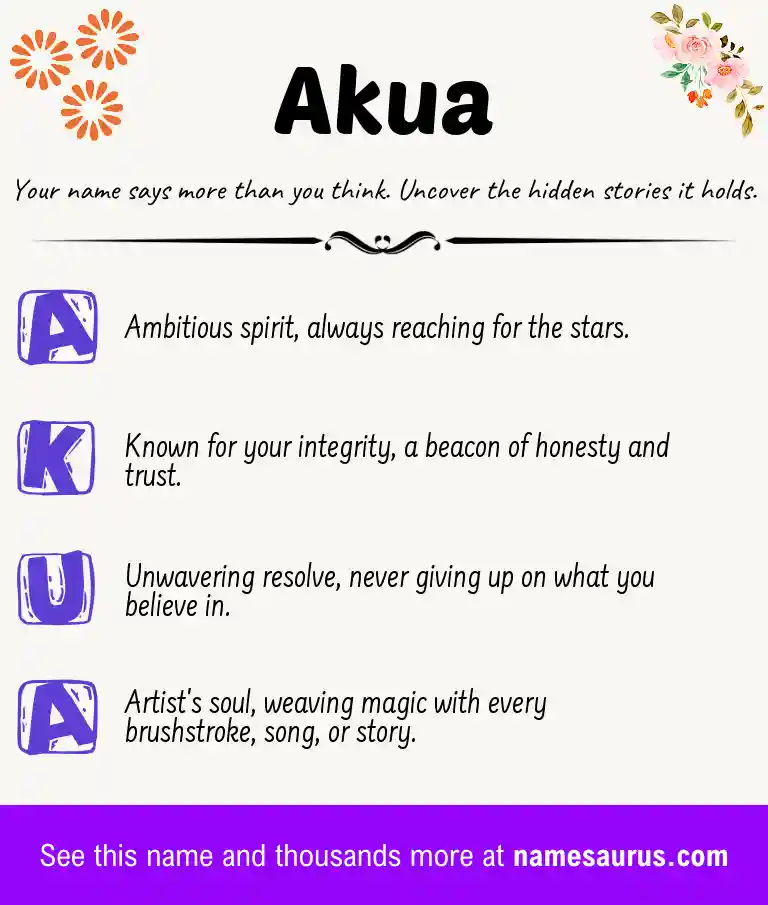 Acrostic poem about Akua.