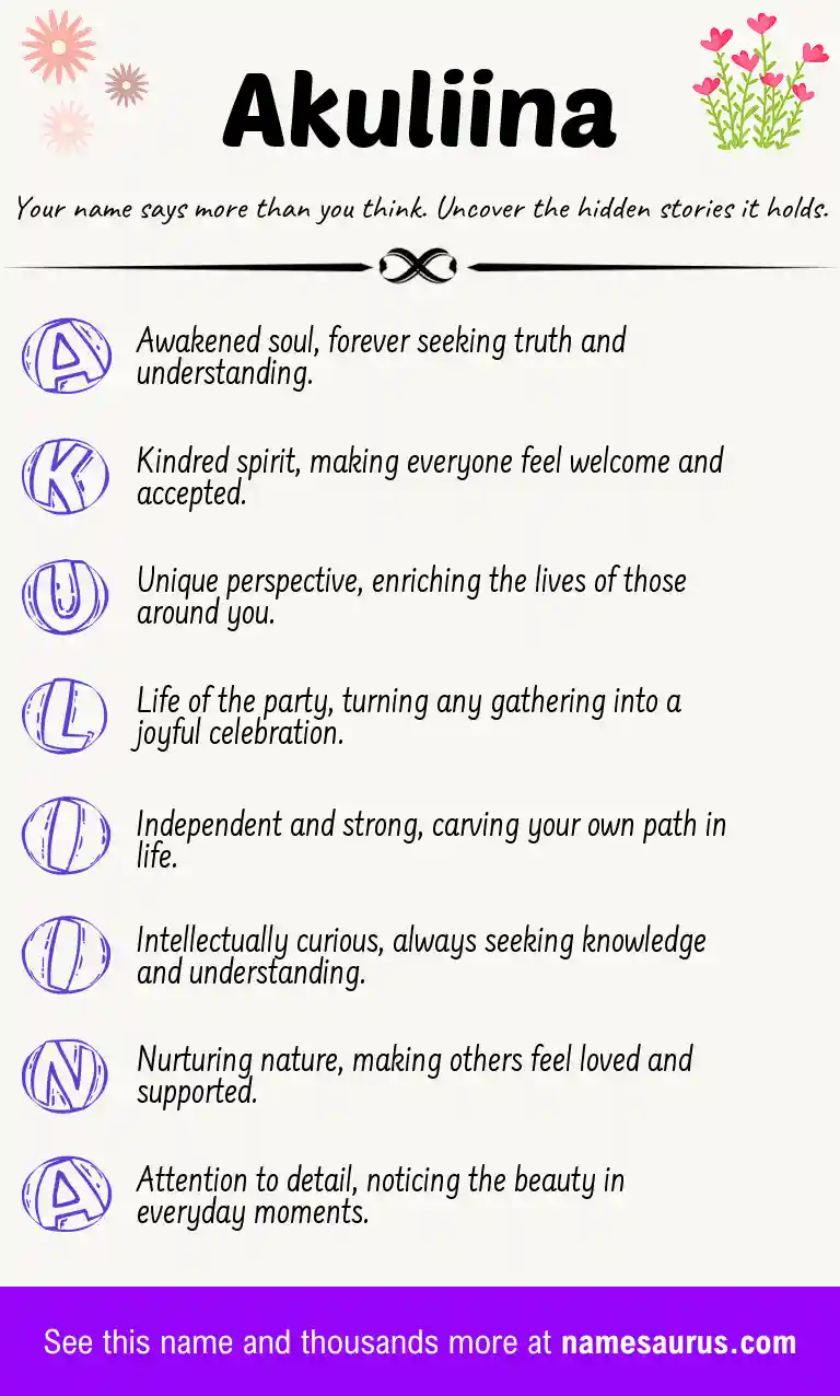 Acrostic poem about Akuliina.