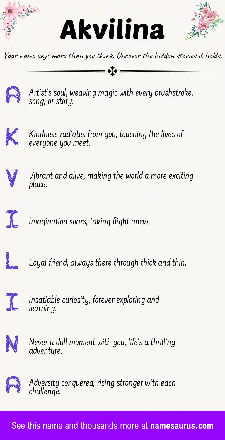 Acrostic poem about Akvilina.
