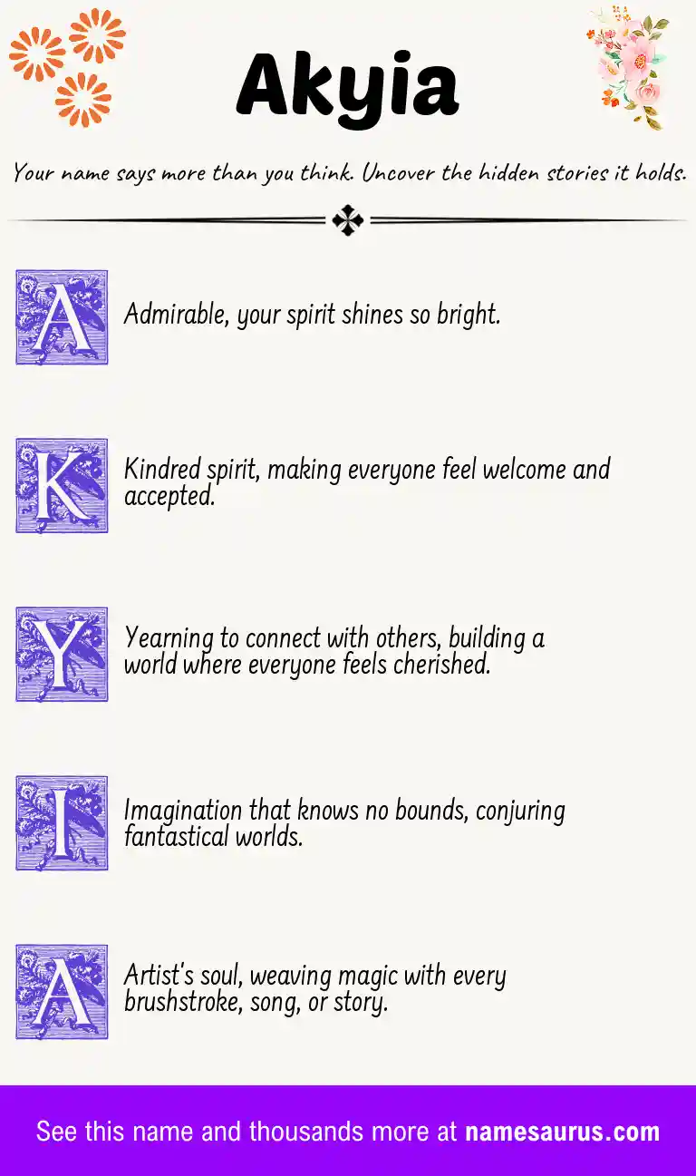 Acrostic poem about Akyia.