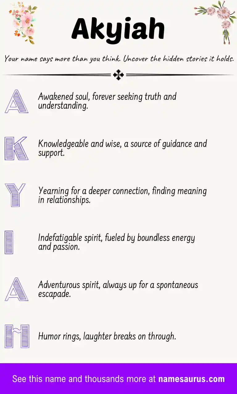 Acrostic poem about Akyiah.