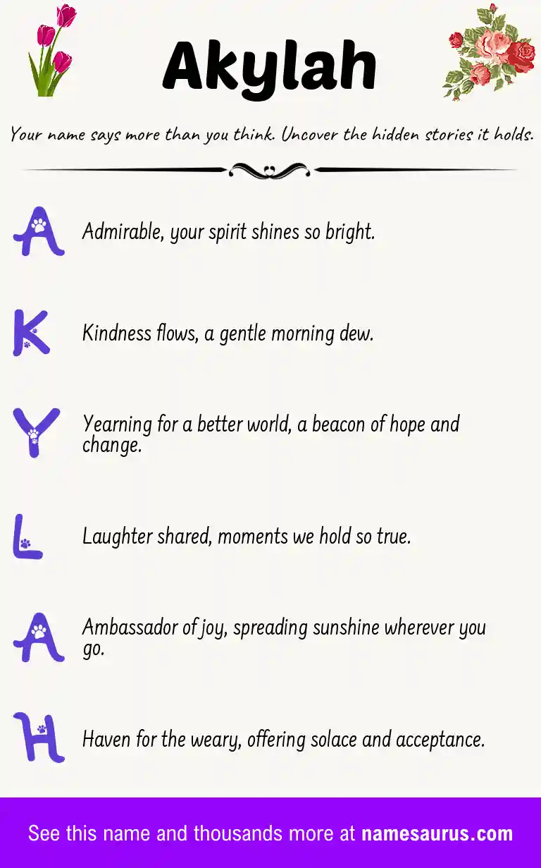 Acrostic poem about Akylah.