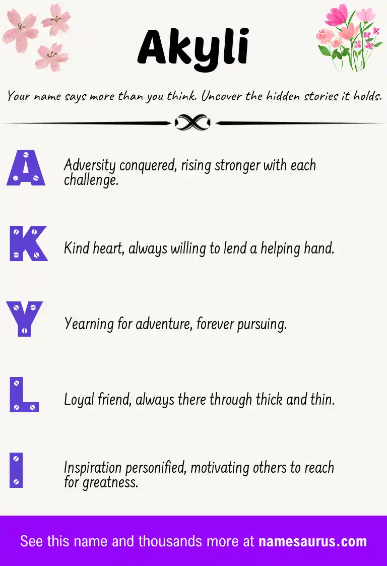 Acrostic poem about Akyli.