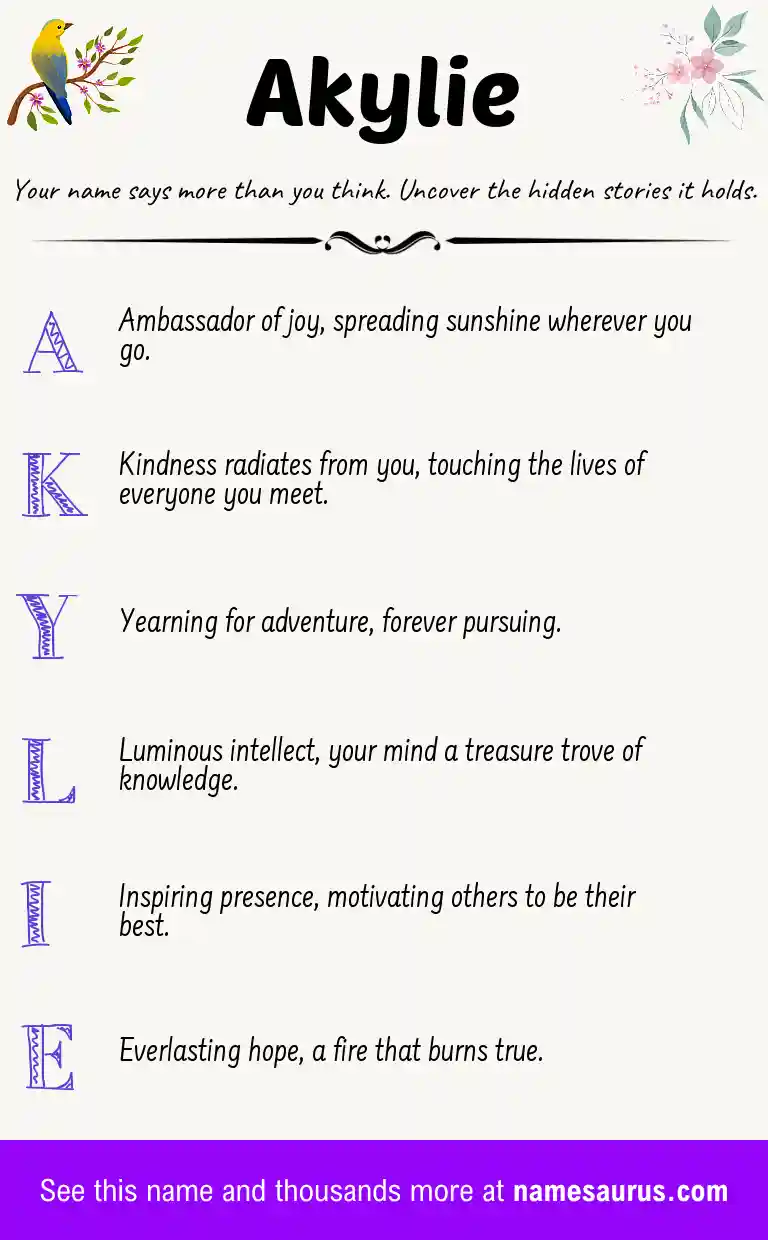 Acrostic poem about Akylie.
