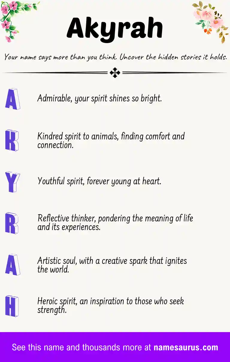 Acrostic poem about Akyrah.