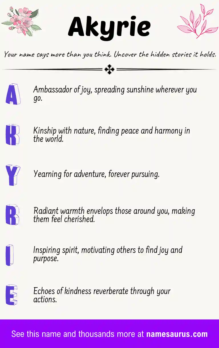 Acrostic poem about Akyrie.