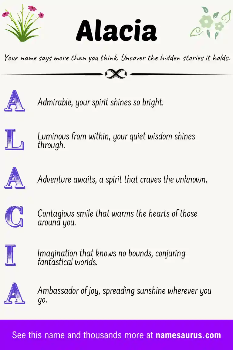 Acrostic poem about Alacia.