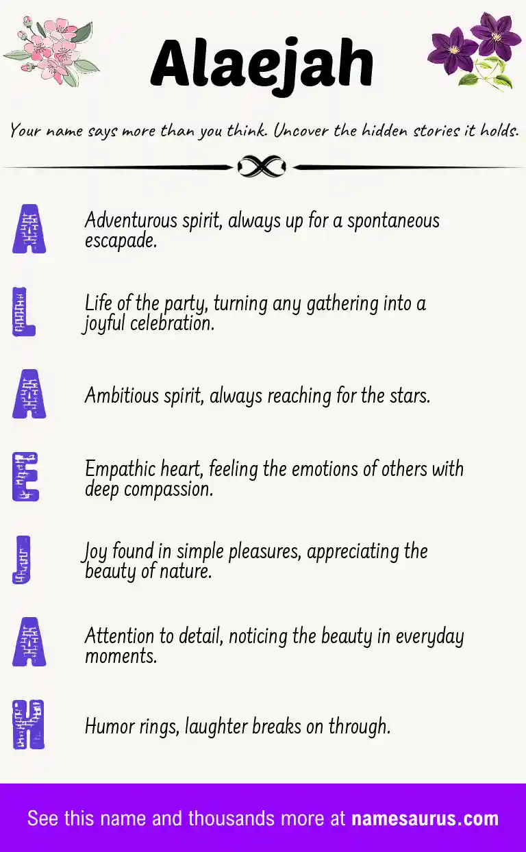 Acrostic poem about Alaejah.