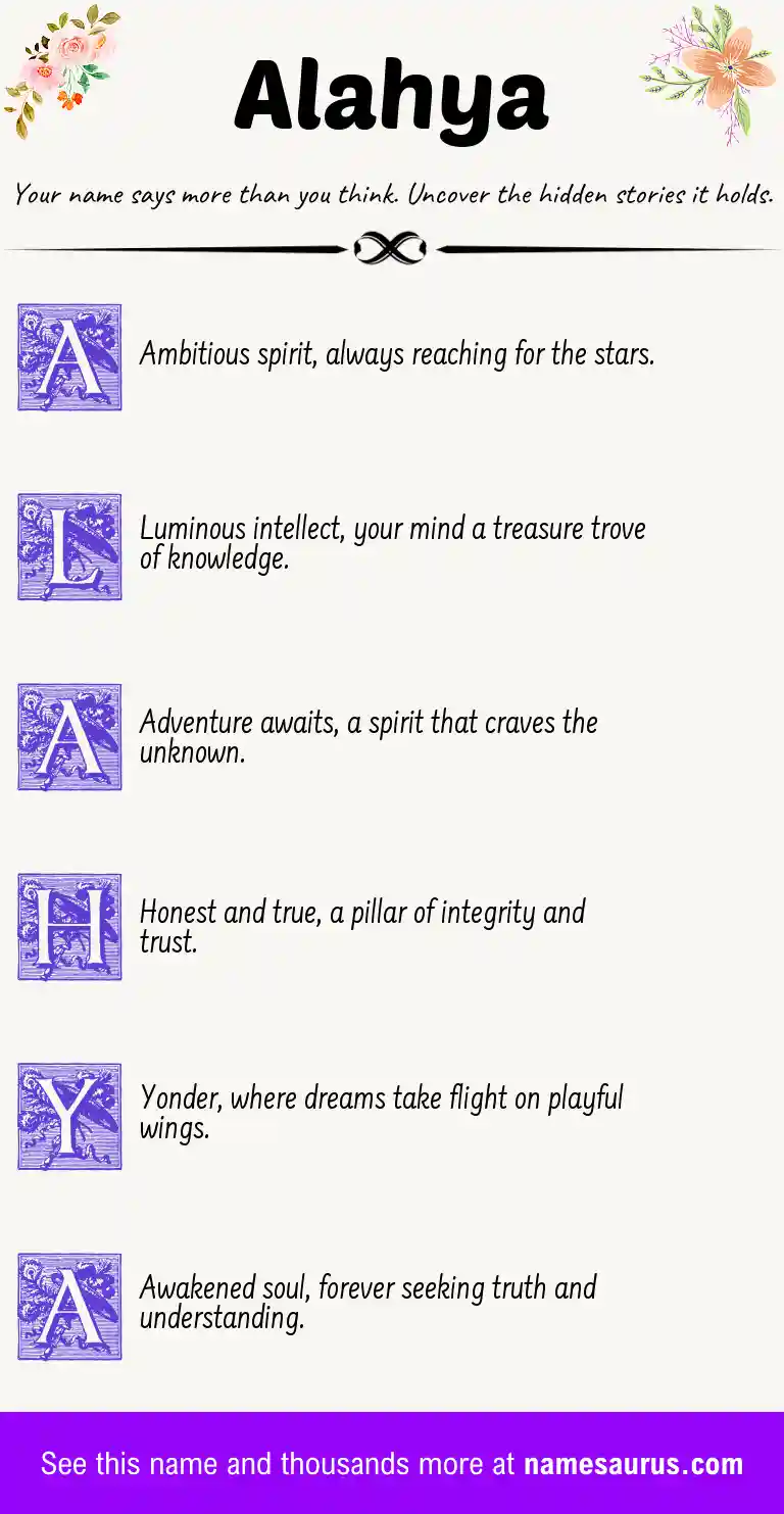 Acrostic poem about Alahya.