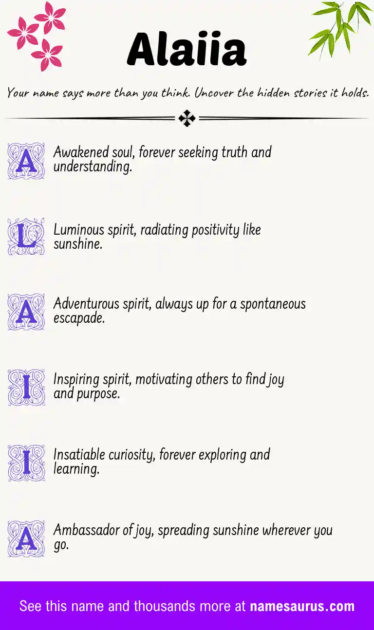 Acrostic poem about Alaiia.