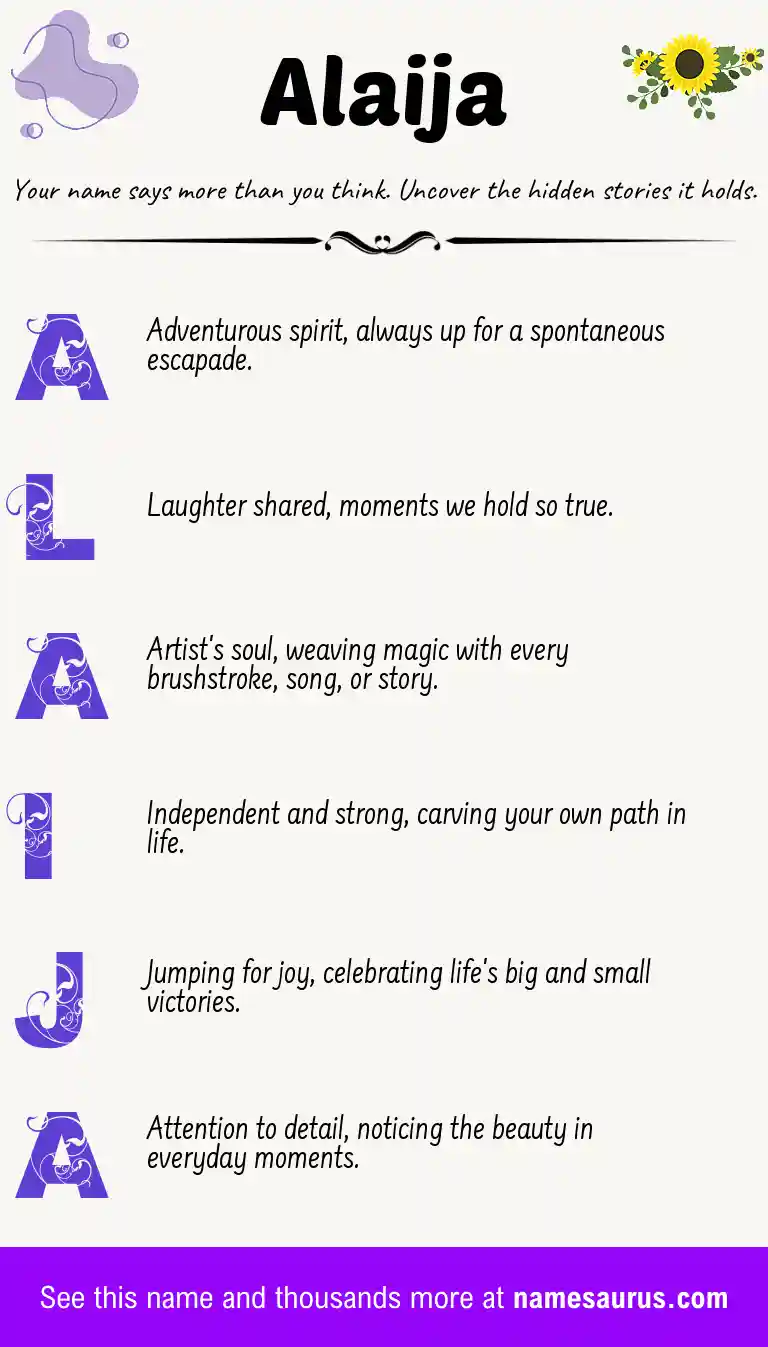 Acrostic poem about Alaija.