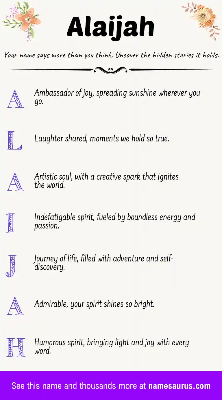 Acrostic poem about Alaijah.