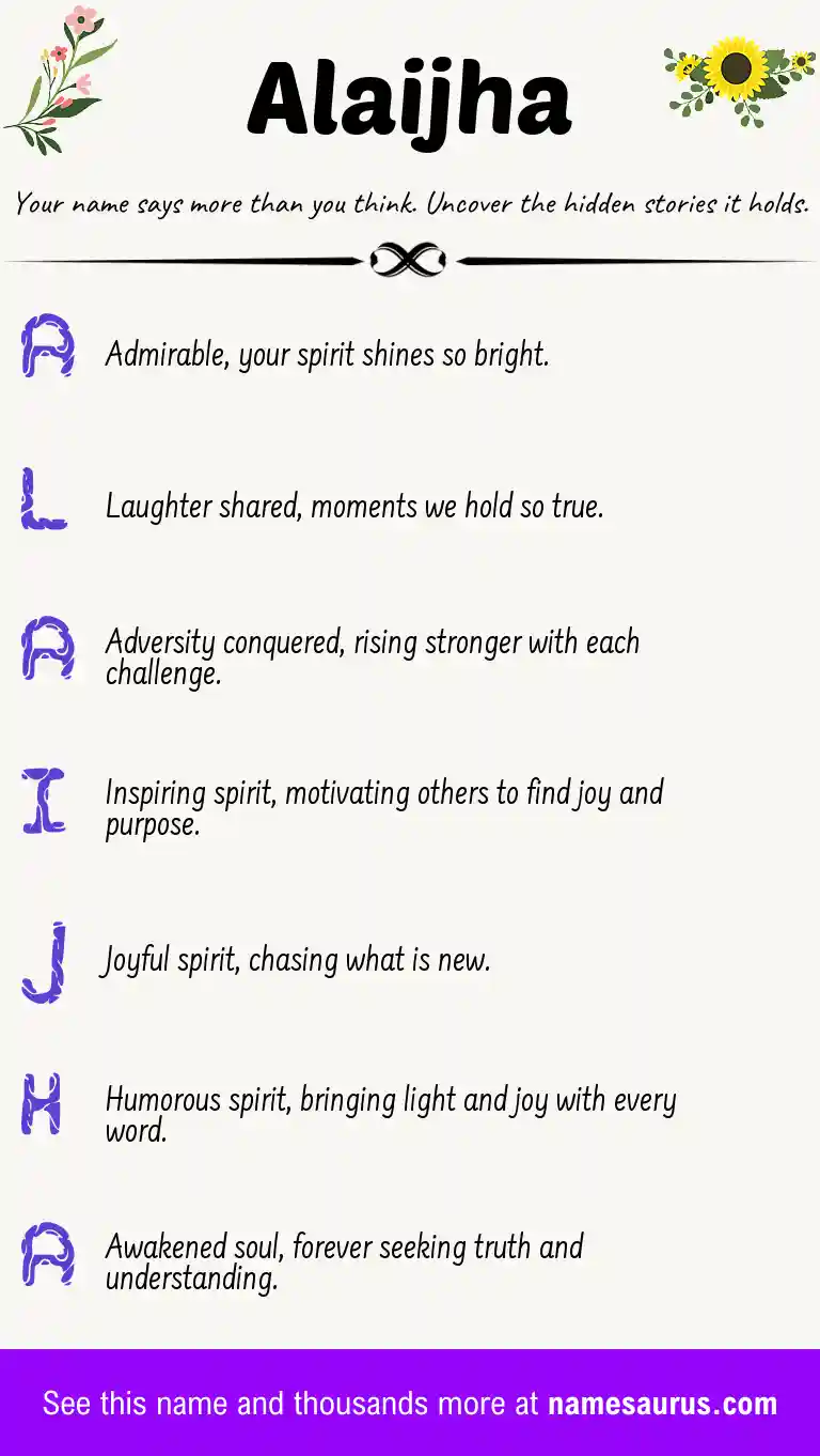 Acrostic poem about Alaijha.