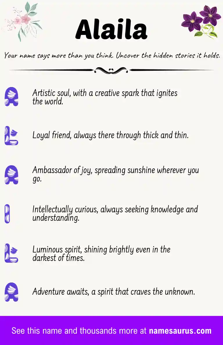 Acrostic poem about Alaila.