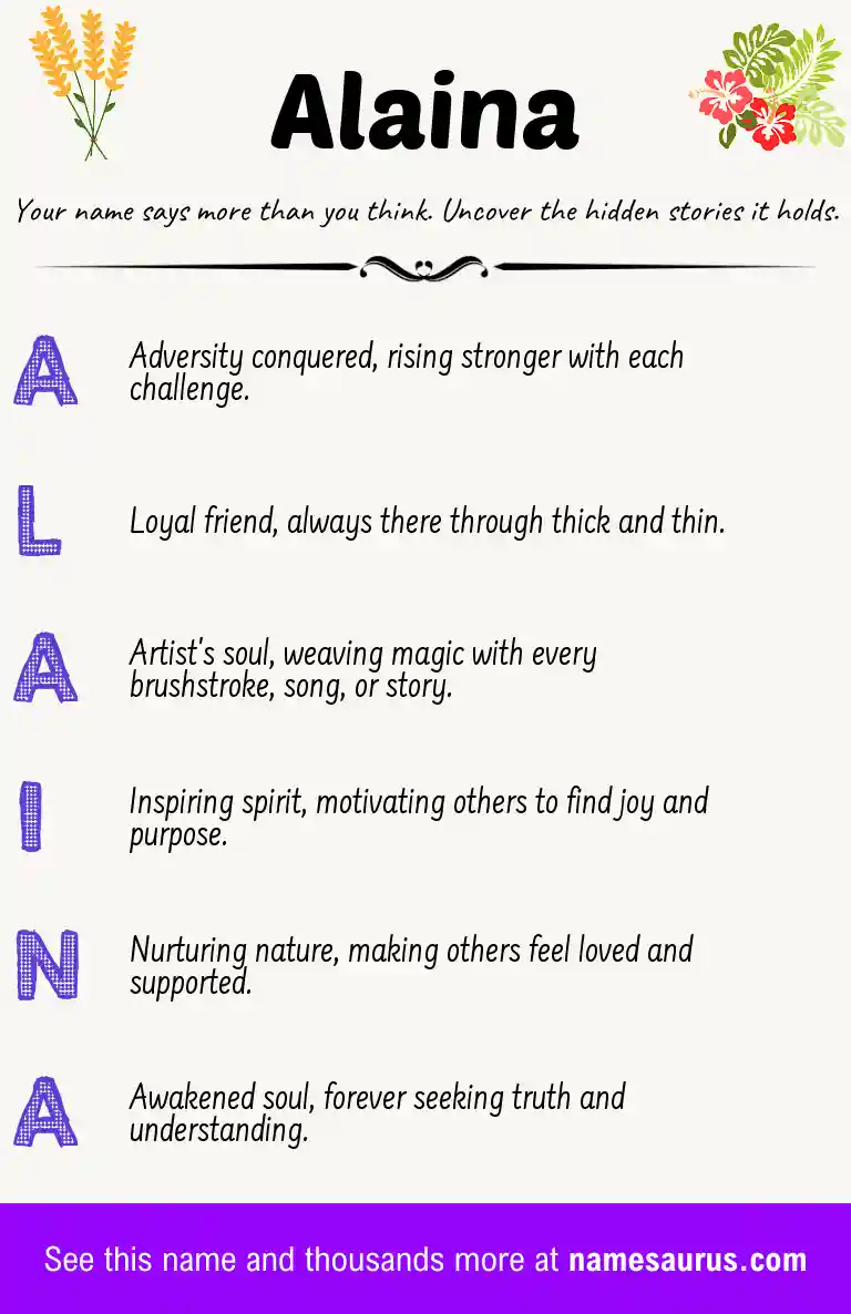 Acrostic poem about Alaina.