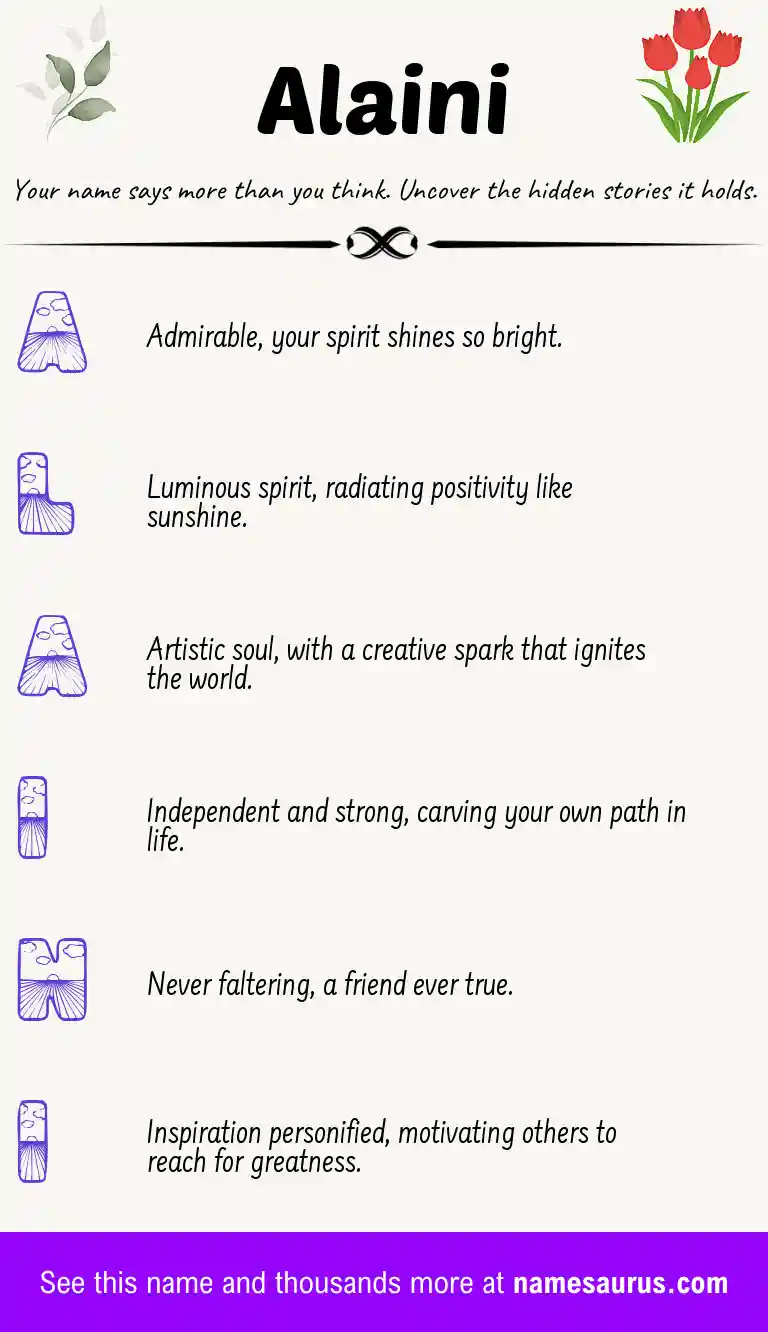Acrostic poem about Alaini.