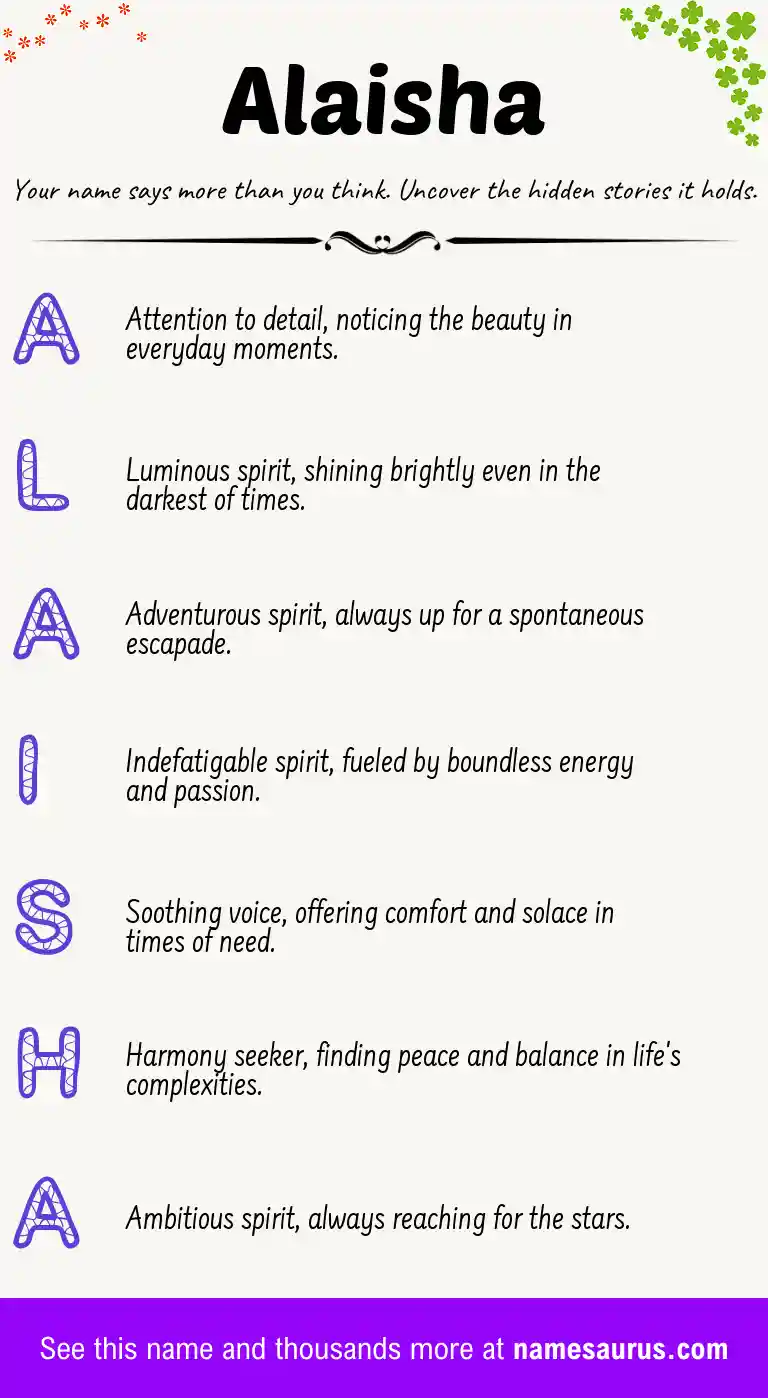 Acrostic poem about Alaisha.