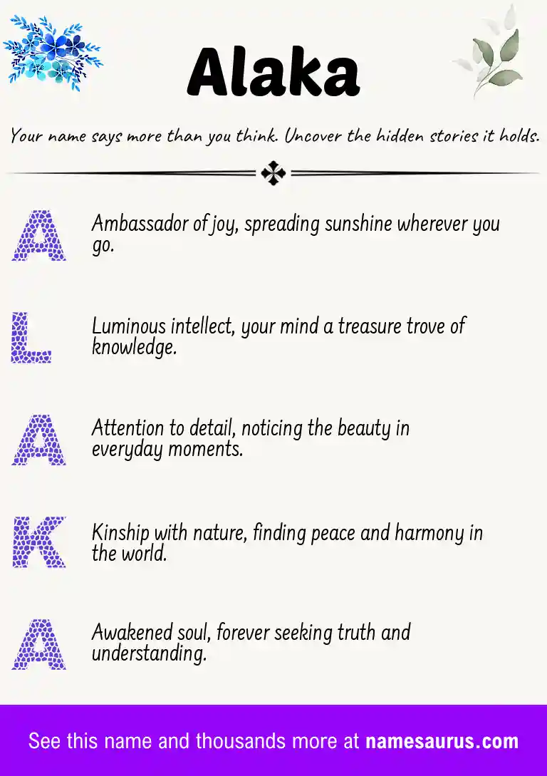 Acrostic poem about Alaka.