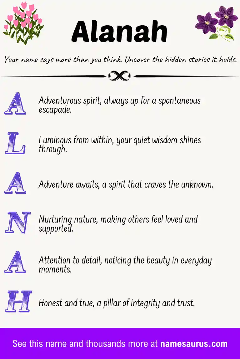 Acrostic poem about Alanah.