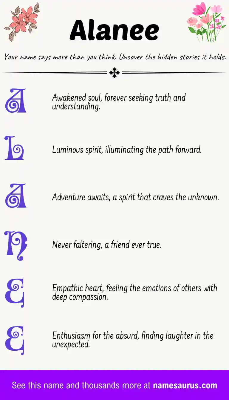 Acrostic poem about Alanee.