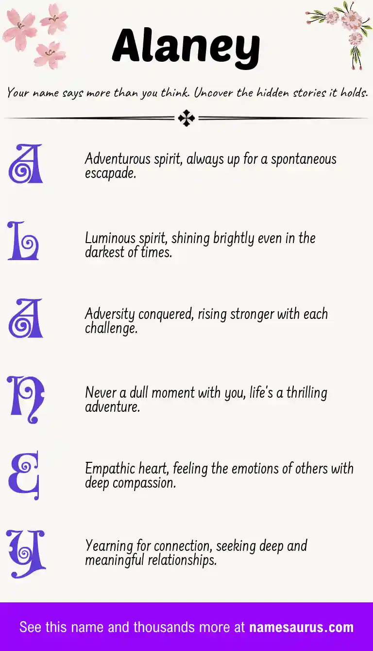 Acrostic poem about Alaney.