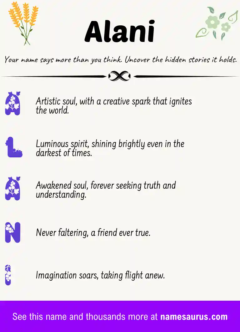 Acrostic poem about Alani.