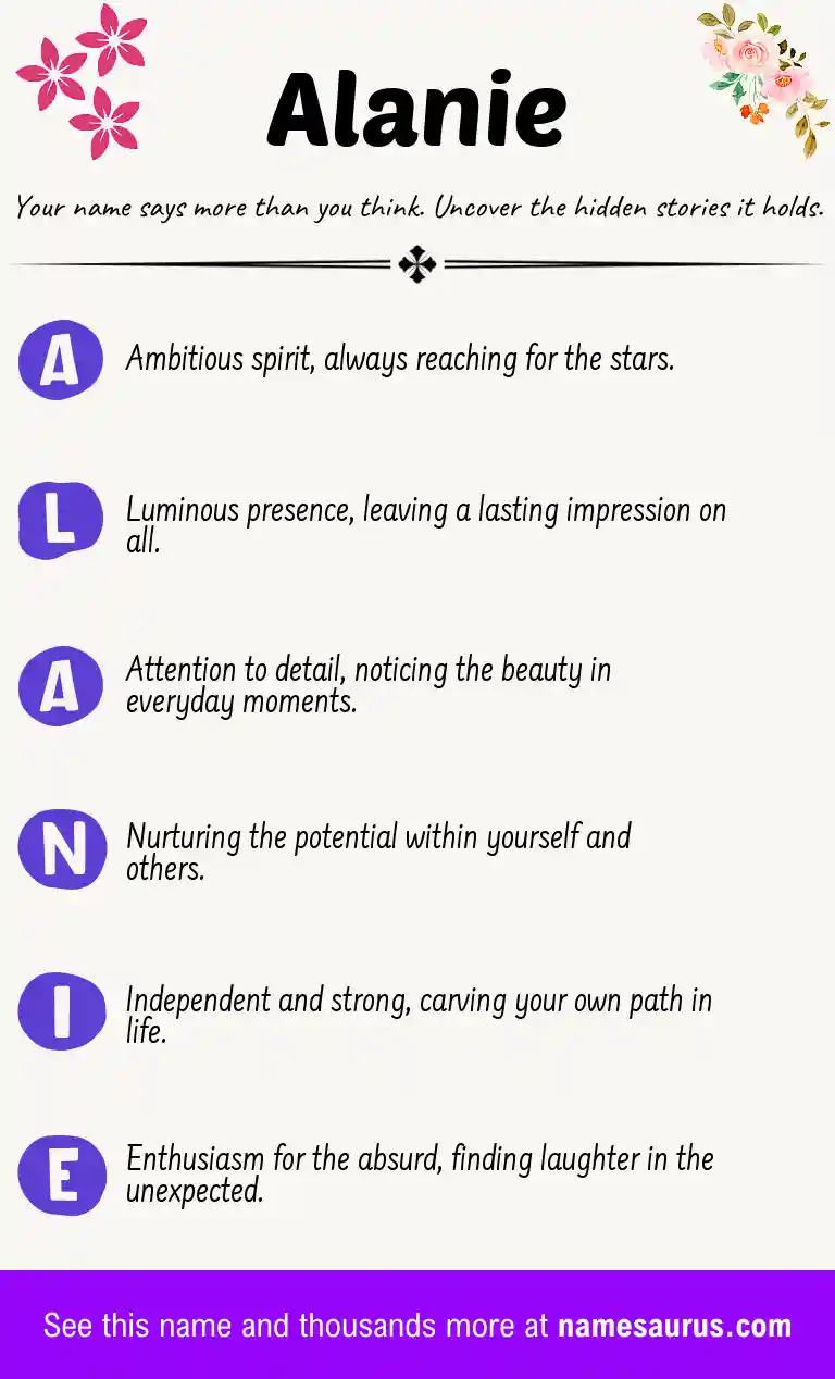 Acrostic poem about Alanie.