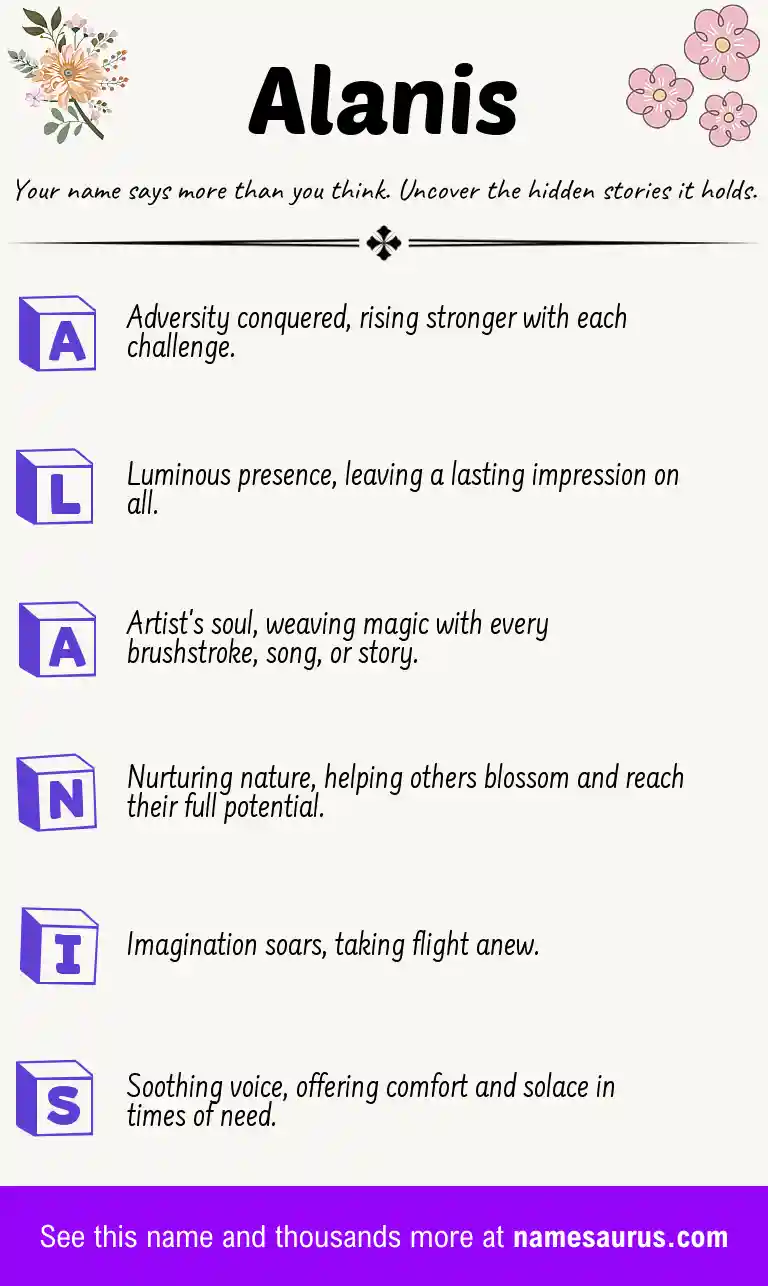 Acrostic poem about Alanis.
