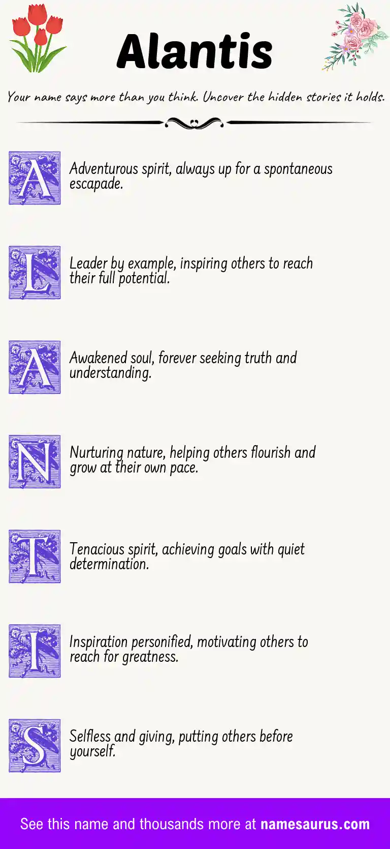 Acrostic poem about Alantis.