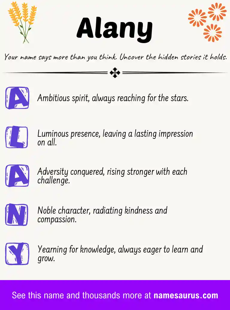 Acrostic poem about Alany.