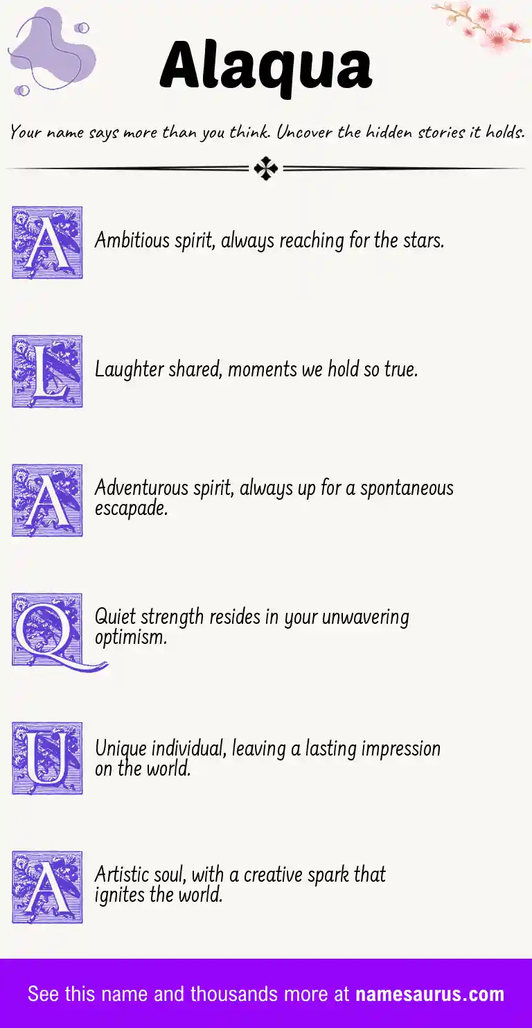 Acrostic poem about Alaqua.