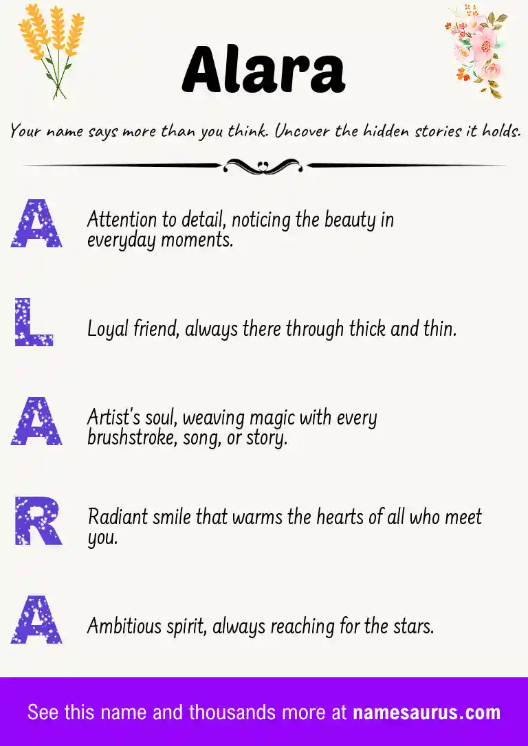 Acrostic poem about Alara.