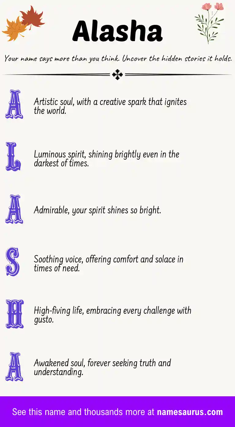 Acrostic poem about Alasha.