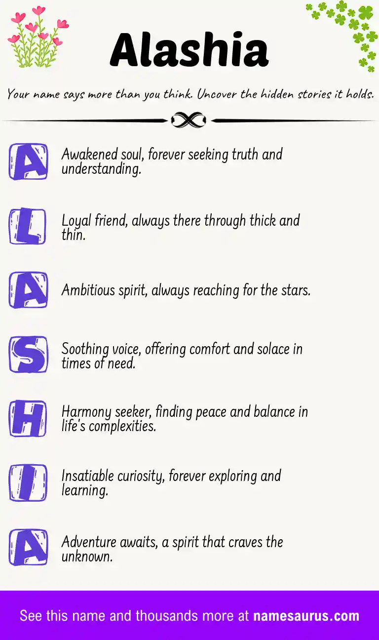 Acrostic poem about Alashia.