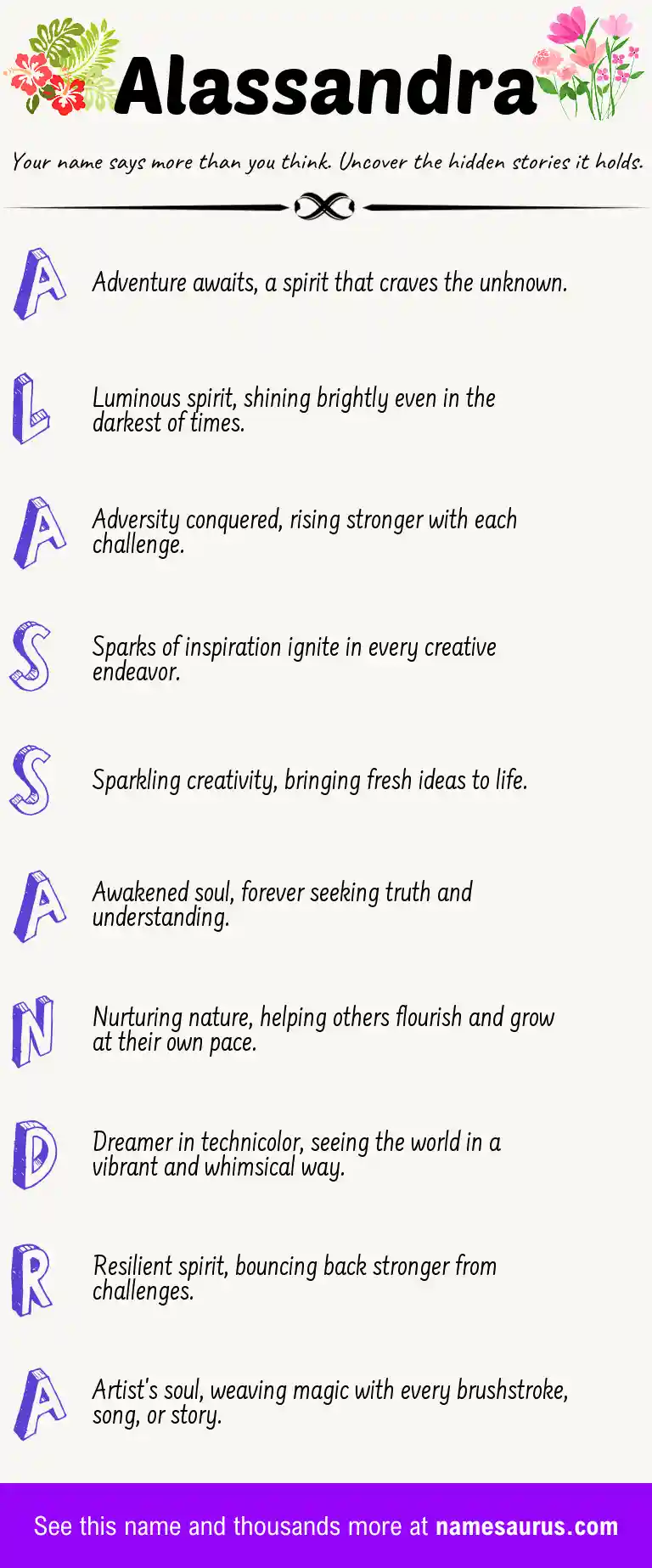 Acrostic poem about Alassandra.