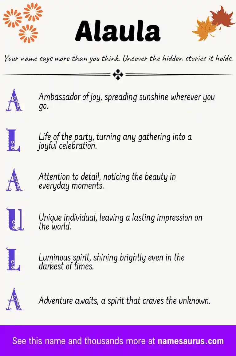 Acrostic poem about Alaula.