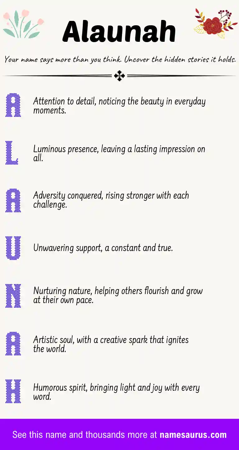 Acrostic poem about Alaunah.