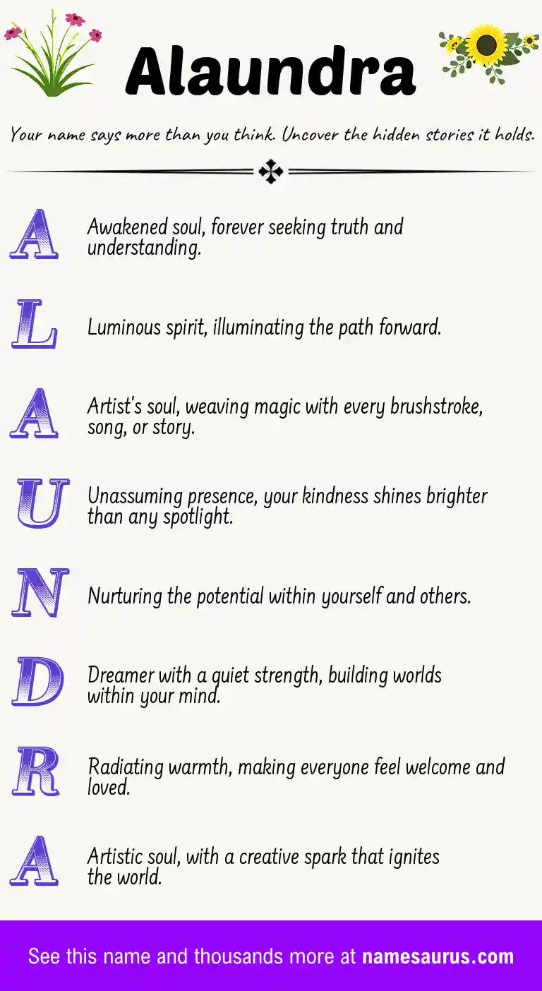 Acrostic poem about Alaundra.