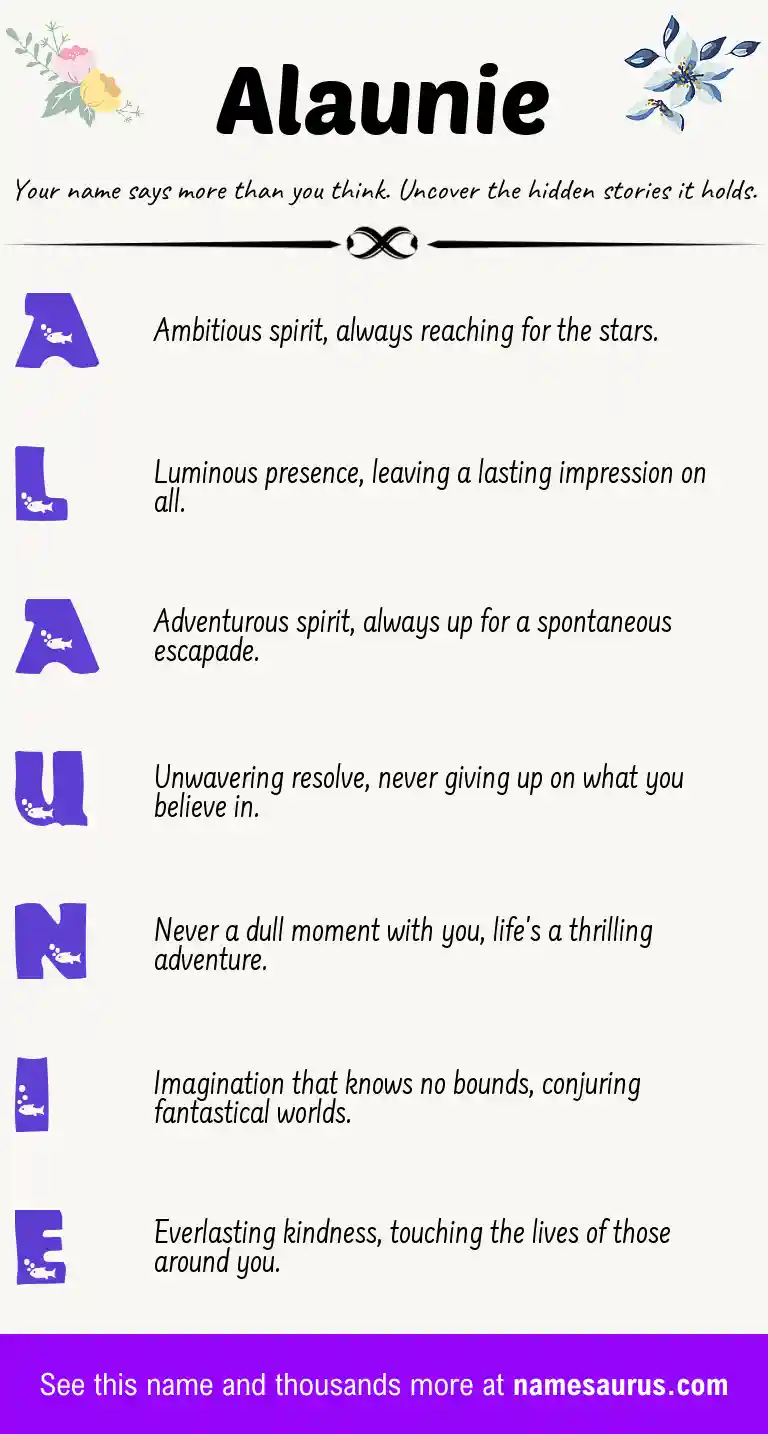 Acrostic poem about Alaunie.