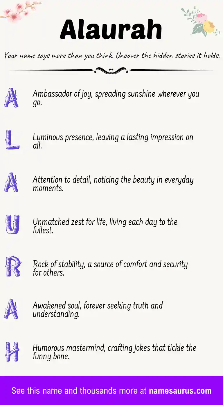 Acrostic poem about Alaurah.