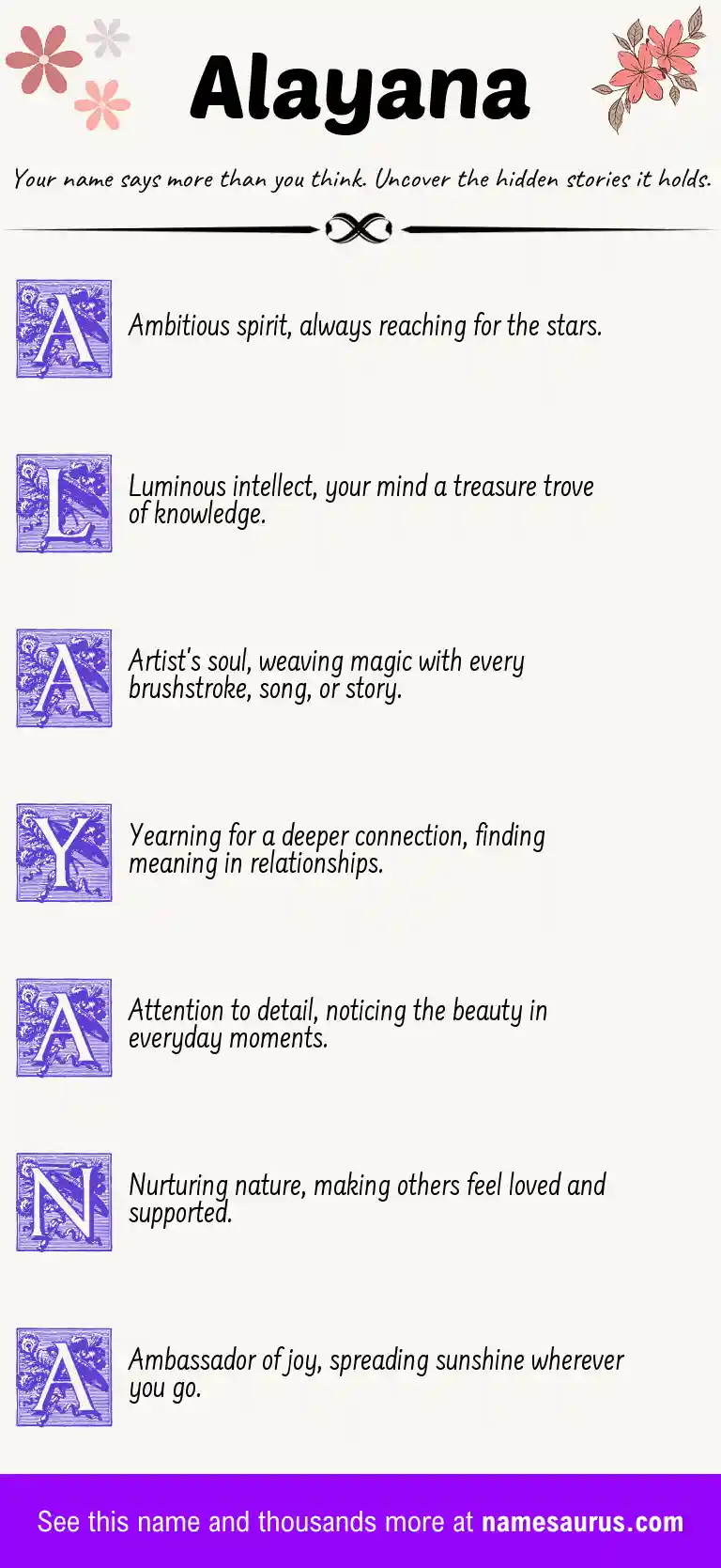 Acrostic poem about Alayana.