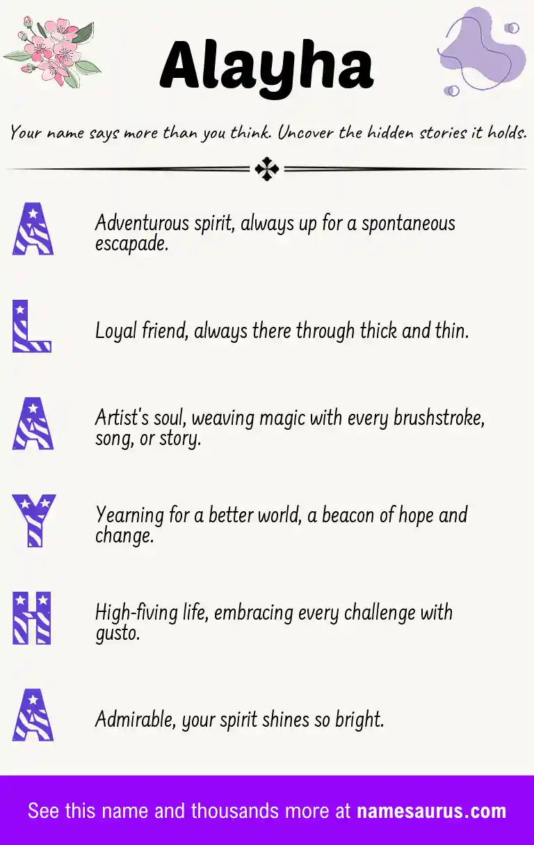 Acrostic poem about Alayha.