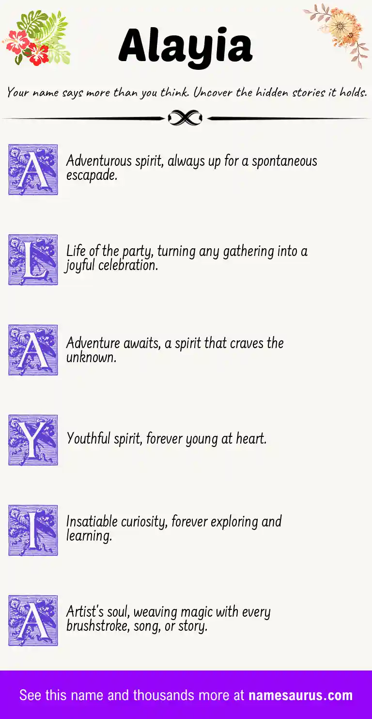 Acrostic poem about Alayia.