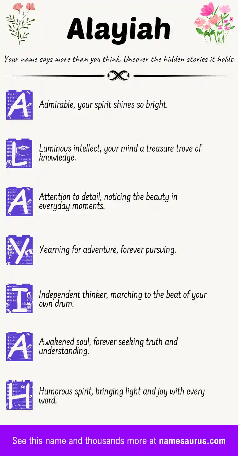 Acrostic poem about Alayiah.