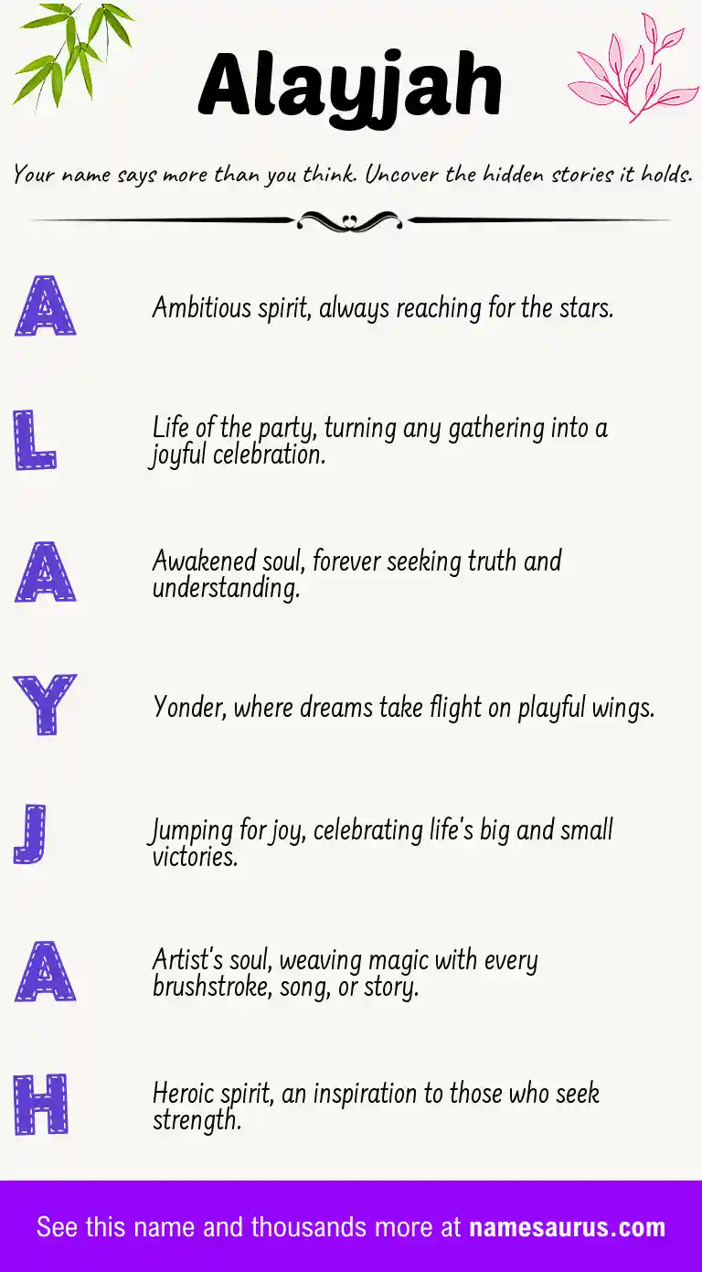 Acrostic poem about Alayjah.