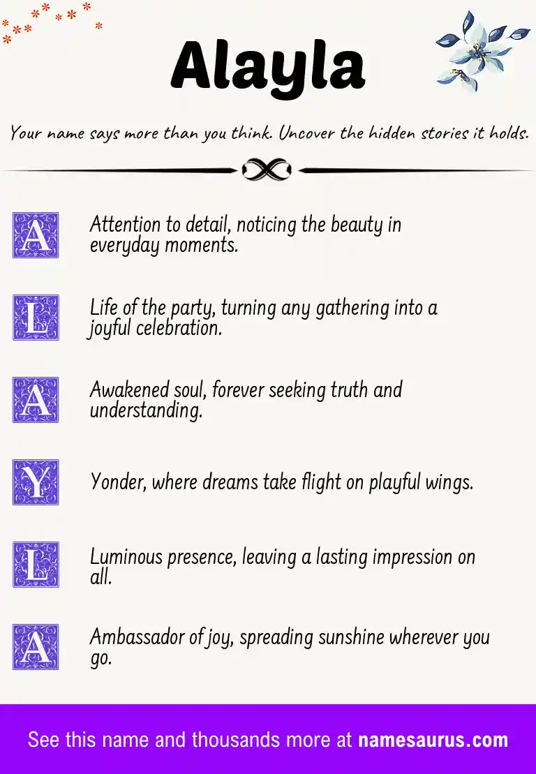 Acrostic poem about Alayla.