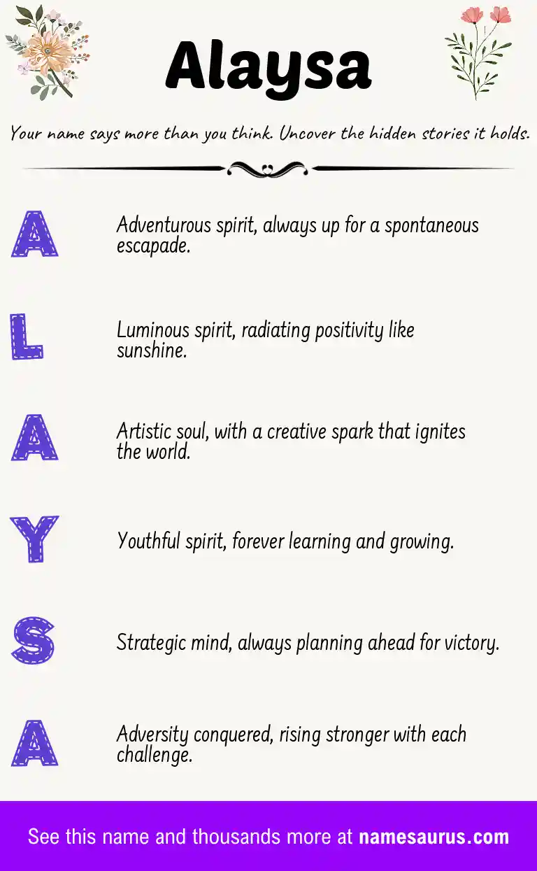 Acrostic poem about Alaysa.