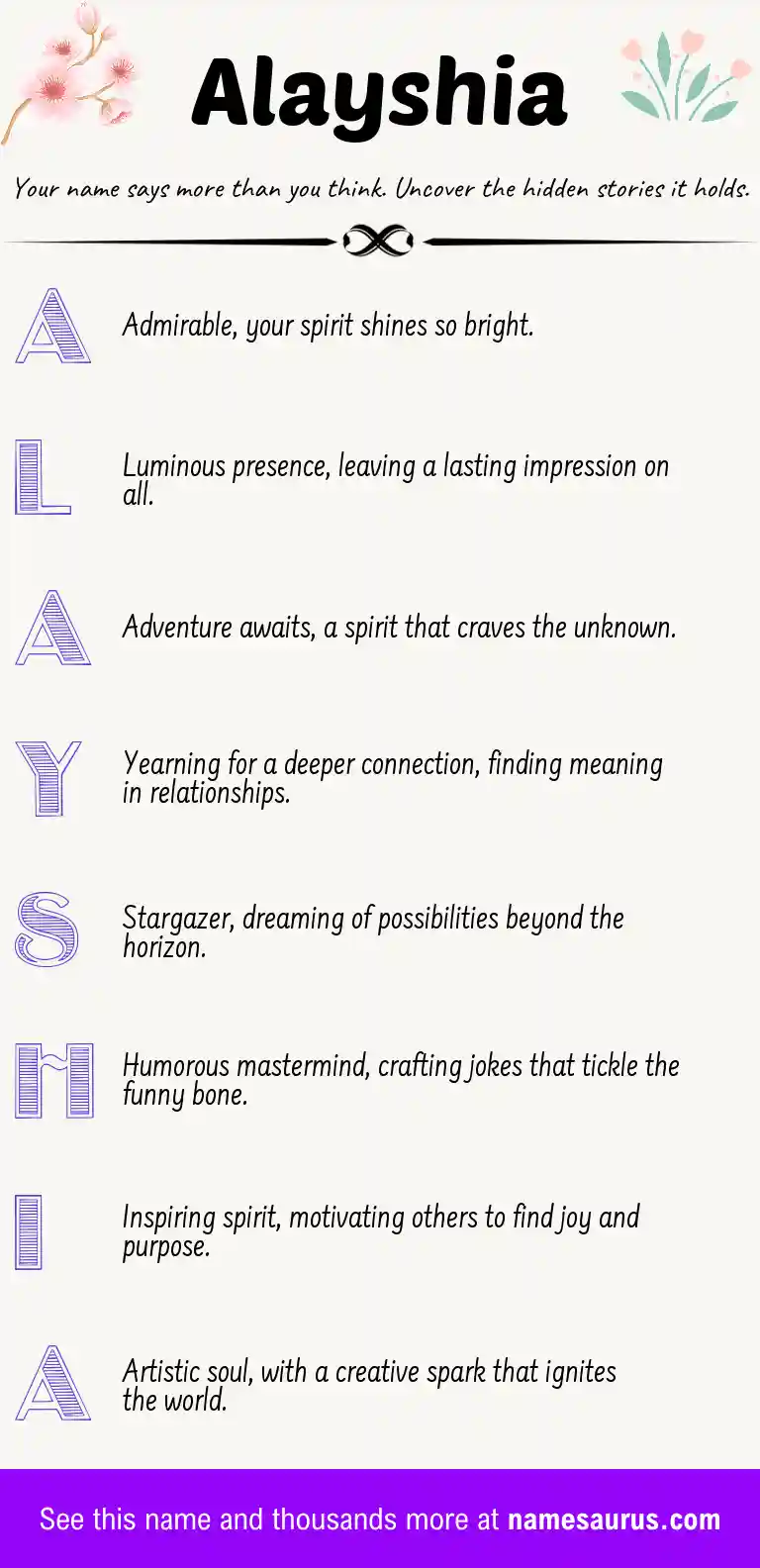Acrostic poem about Alayshia.