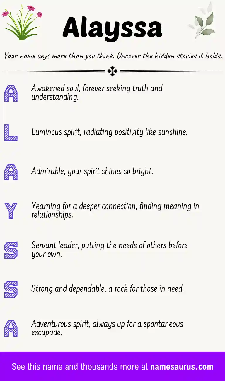 Acrostic poem about Alayssa.